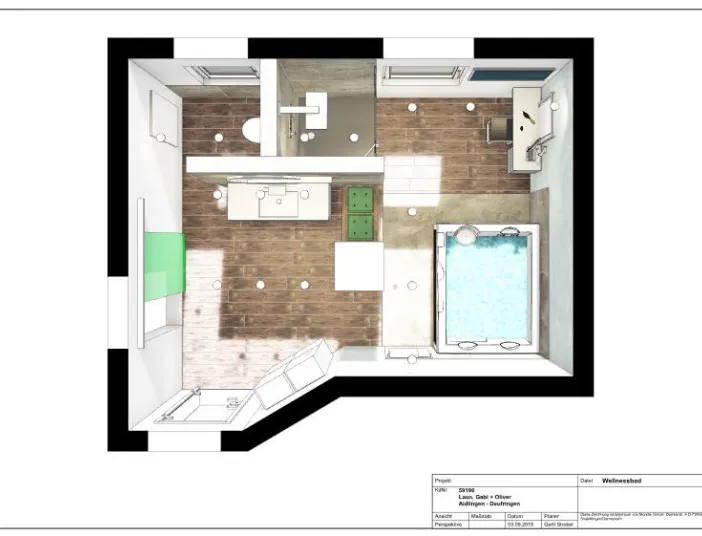 Wellnessbad Laun Skizze